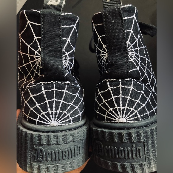 DEMONIA - SPIDER WEB “Sneeker” Creeper Boots - Brand New! - Size 6 UK 4 /37 US 6 - Picture 3 of 7